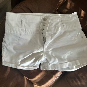 Tinseltown High Waist White Shorts